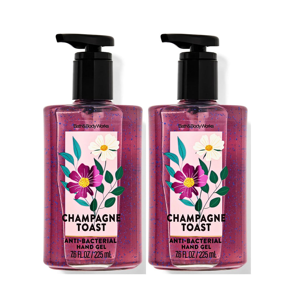 Bath & Body Works Champagne Toast hand gel bottle provides quick moisture and a light fruity scent.