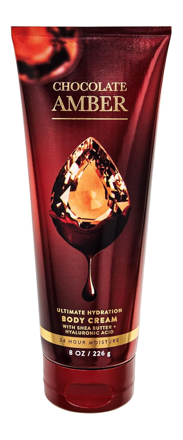 Bath and Body Works Chocolate Amber Gift Set 8oz bottle deeply hydrating with shea and aloe
