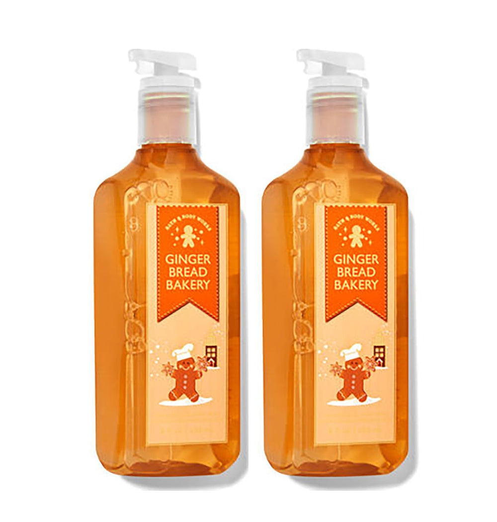 Bath & Body Works Gingerbread Bakery cleansing gel bottle pour delivers rich foam for gentle cleansing.