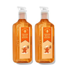 Bath & Body Works Gingerbread Bakery cleansing gel bottle pour delivers rich foam for gentle cleansing.
