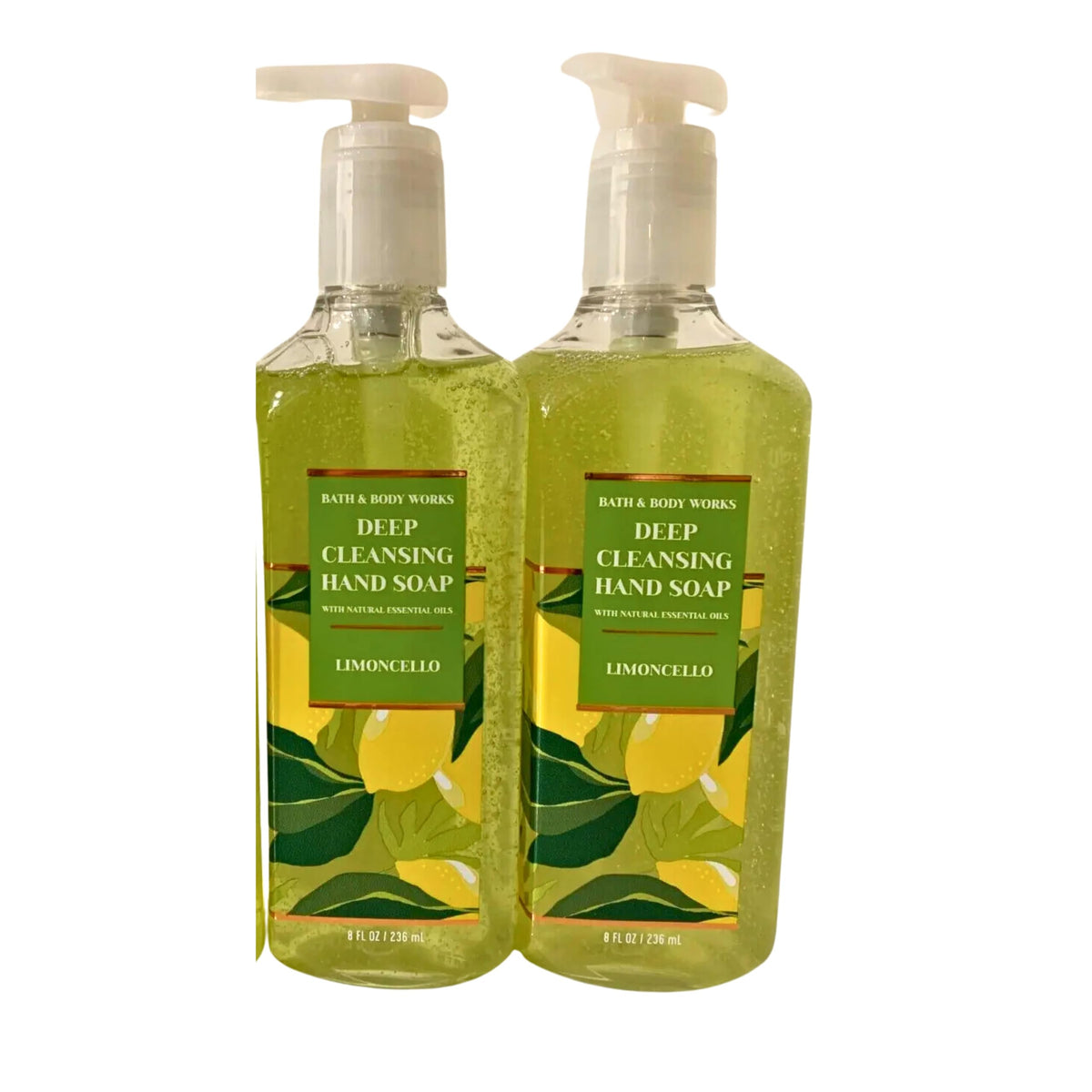 Bath and Body Works cleansing gel hand soap in Limoncello, two 8oz bottles for everyday hand cleansing