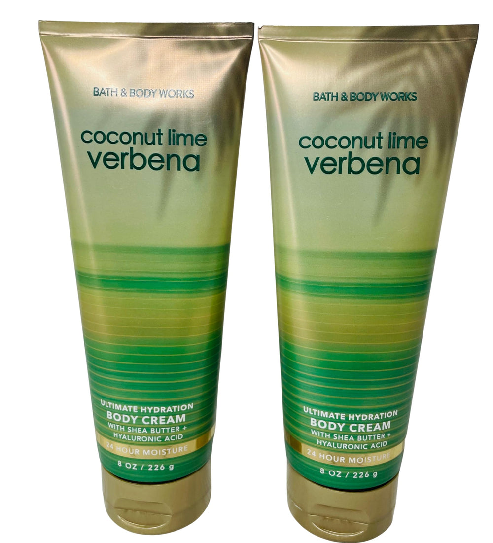 Bath & Body Works Coconut Lime Verbena 2-pack bottle close-up for hydrated skin
