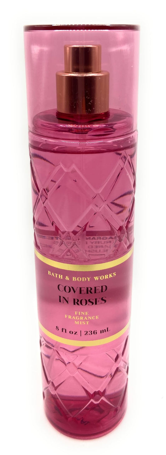 Bath and Body Works Covered In Roses mist bottle front with elegant packaging and lasting fragrance.