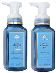 Bath & Body Works Crisp Morning Air foaming soap close-up showing rich lather and refreshing scent.