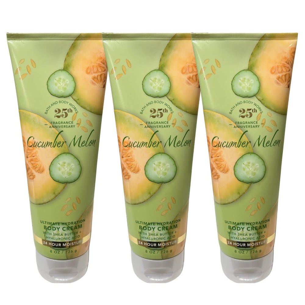 Bath and Body Works Cucumber Melon body cream pack keeps skin hydrated all day.