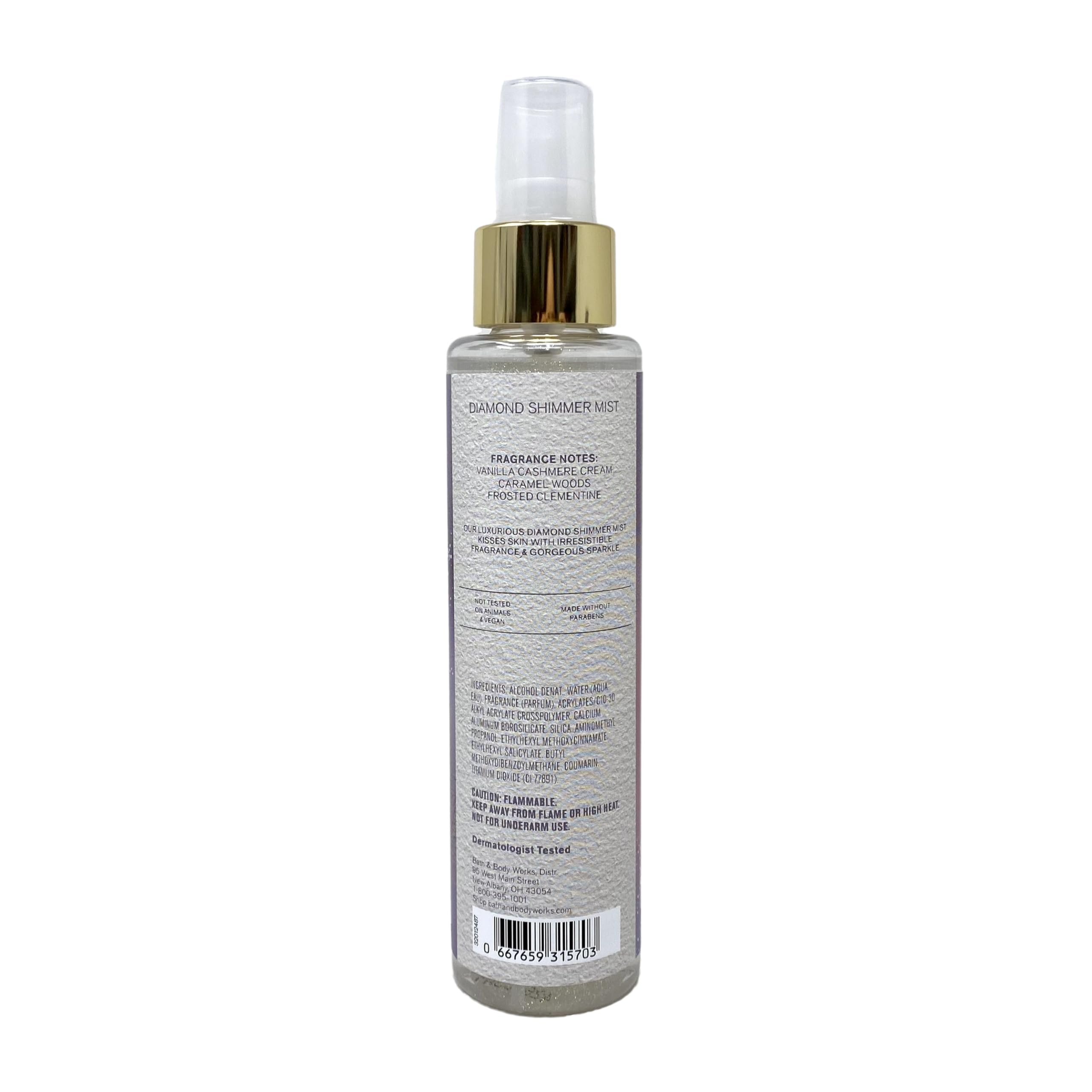 Bath & Body Works Diamond Shimmer Mist spray highlights radiant fragrance with daily sparkle