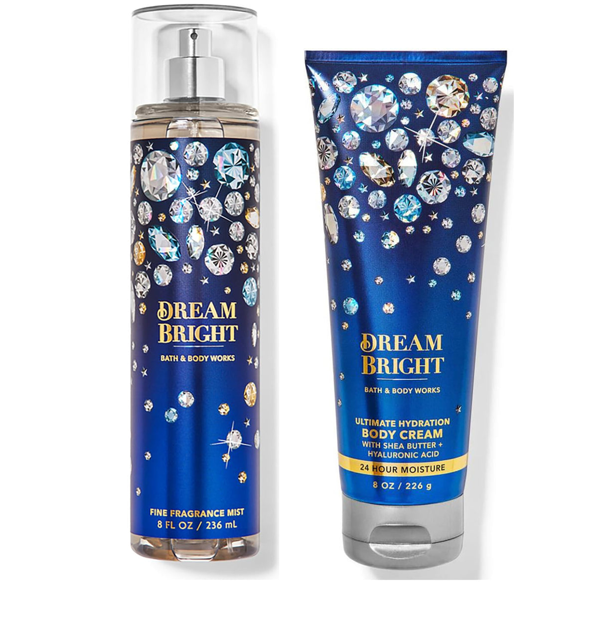 Bath & Body Works Dream Bright mist and body cream set for hydrated skin and refreshed fragrance.