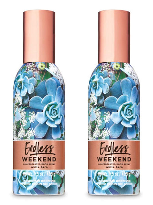 Bath & Body Works Endless Weekend room spray application creates a soft, lingering aroma for any room.