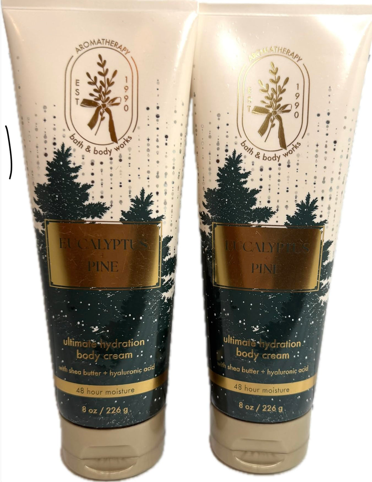 Bath & Body Works eucalyptus pine body cream in a jar for smooth, replenished skin.