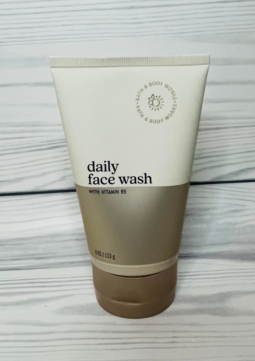 Morning routine shot showing foaming wash for gentle daily cleansing.