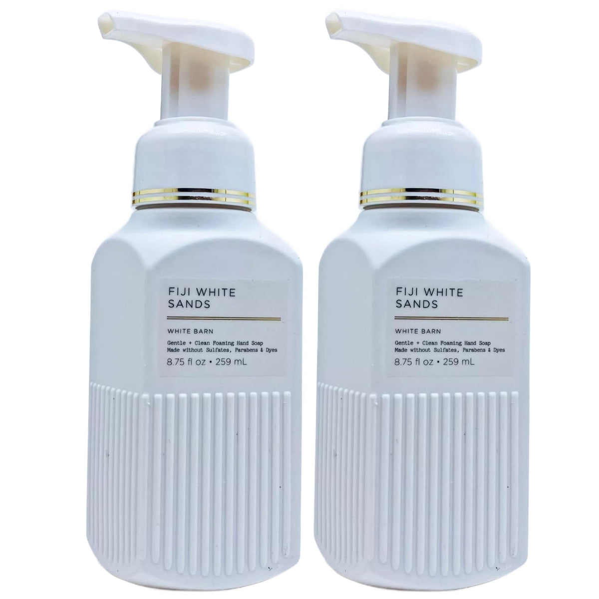 Bath & Body Works Fiji White Sands bottles front, gentle hand soap for soft, moisturized hands.