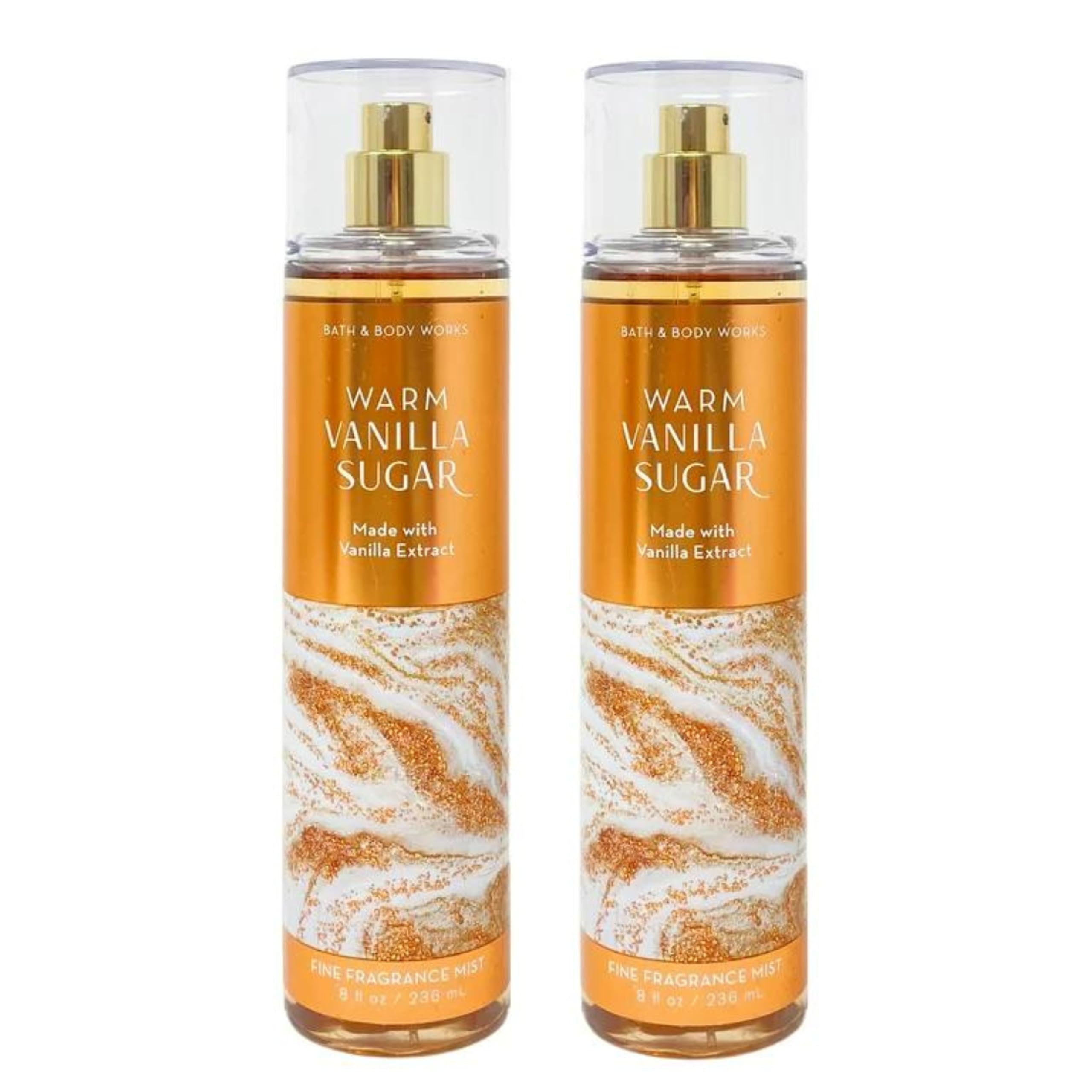 Bath & Body Works Fine Fragrance Mist Warm Vanilla Sugar set of two 8oz bottles for daily fragrance