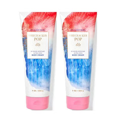 Bath and Body Works Firecracker Pop Ultra Shea Cream bottle for lasting moisture and soft skin