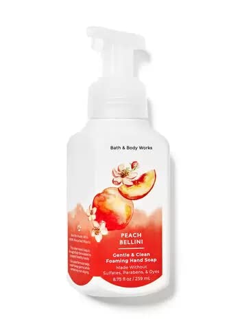 Bath & Body Works Peach Bellini foaming soap bottle with fruity aroma for bright hand care
