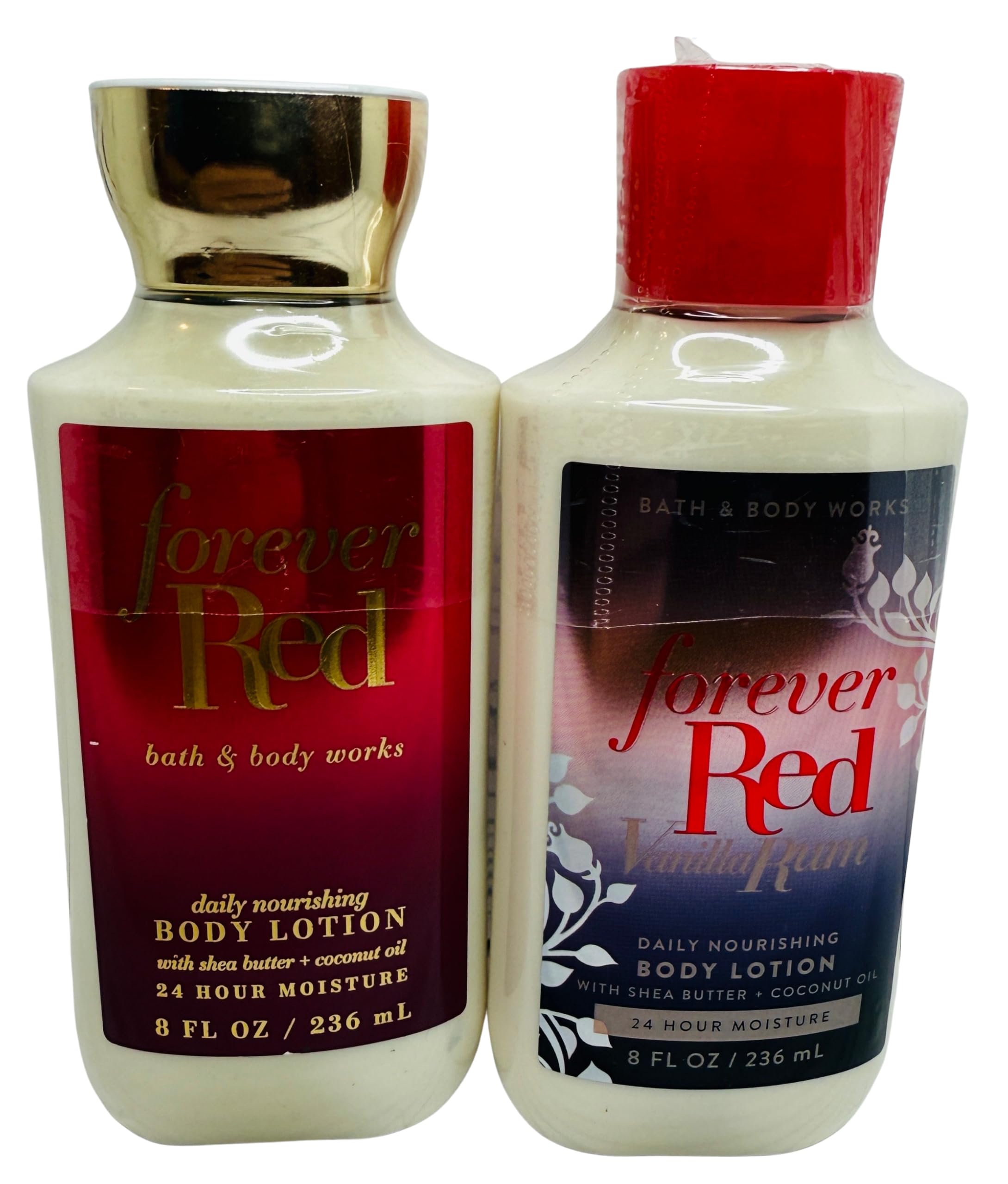 Bath & Body Works Forever Red bottle shown for a lasting, luxurious evening fragrance.