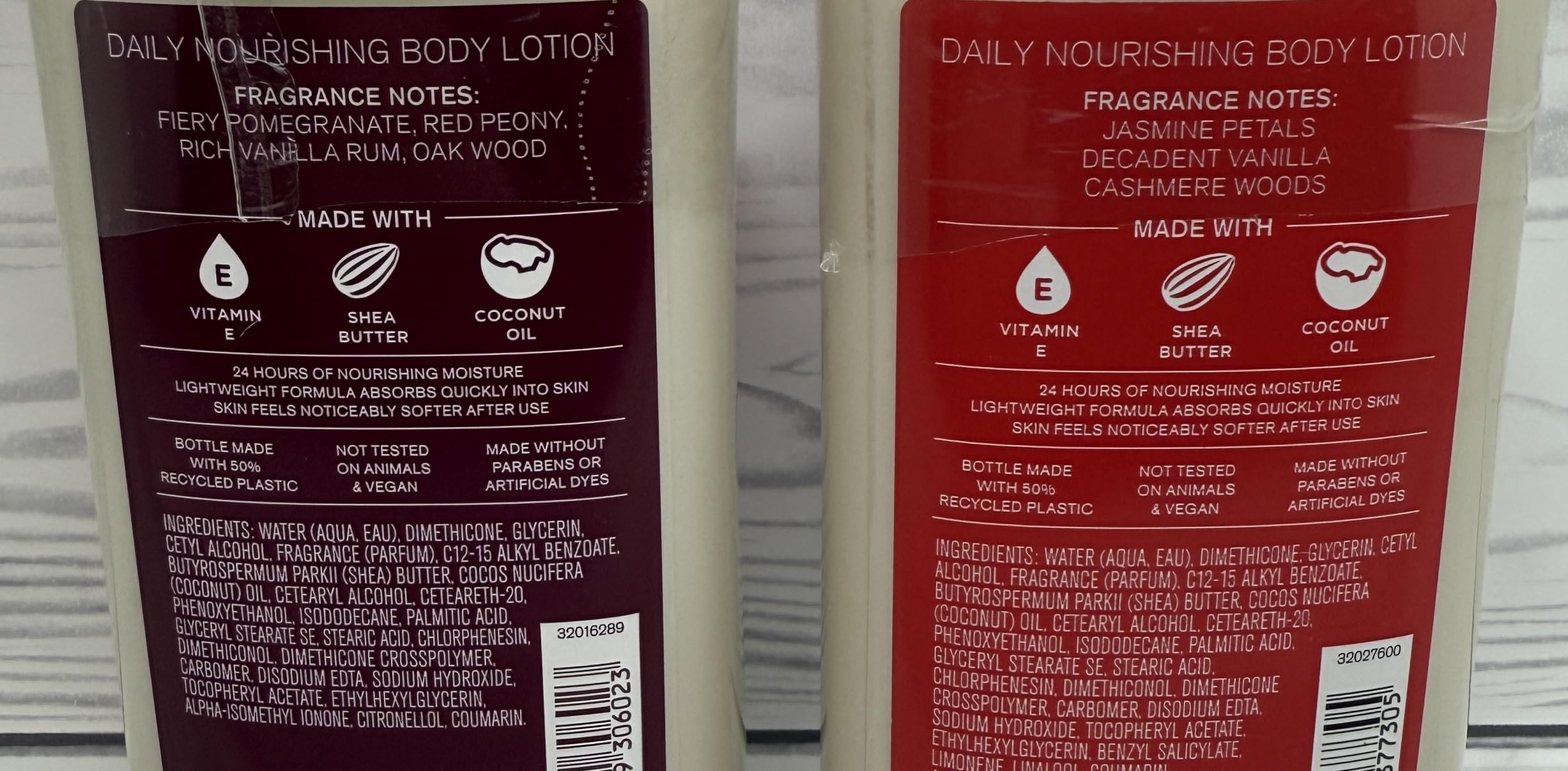 Bath & Body Works Forever Red lotion texture shown for quick hydration.