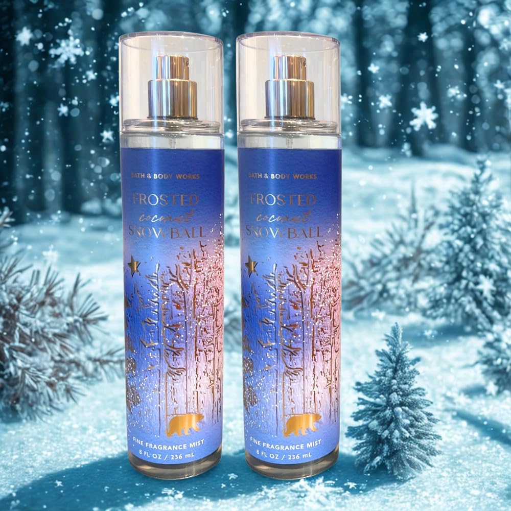 Gift-ready Frosted Coconut Snowball packaging demonstrates two-mist bundle for sharing