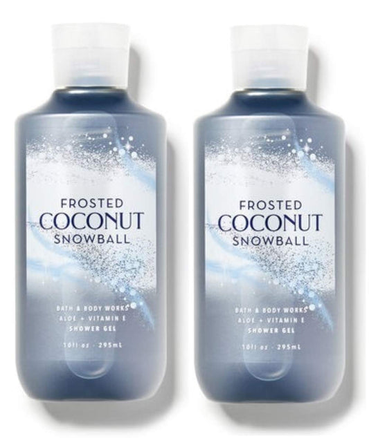 Bath and Body Works Frosted Coconut Snowball Shower Gel two-pack bottle for refreshing cleanse