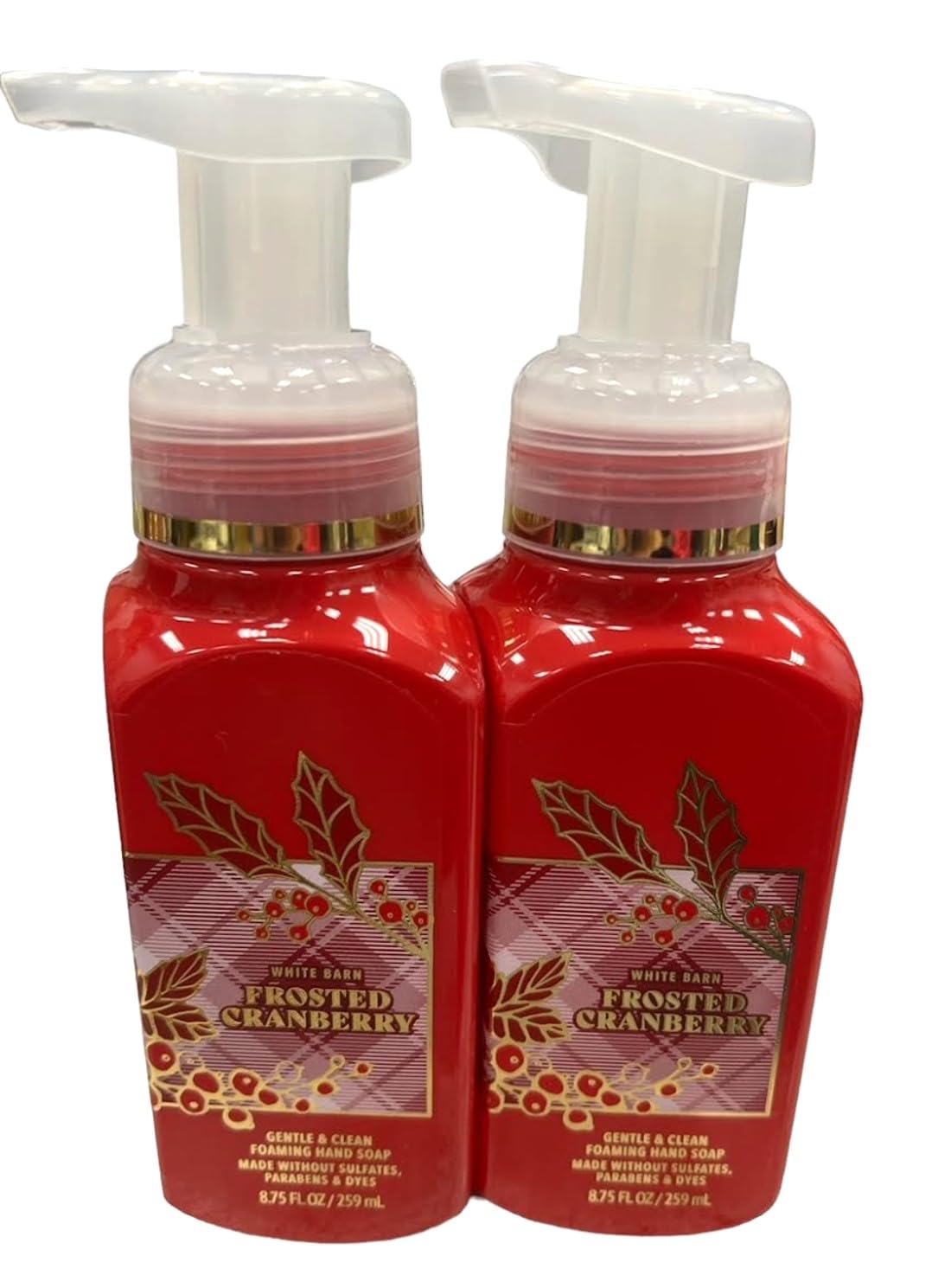 Bath & Body Works Frosted Cranberry two-pack foaming hand soap bottles for daily use