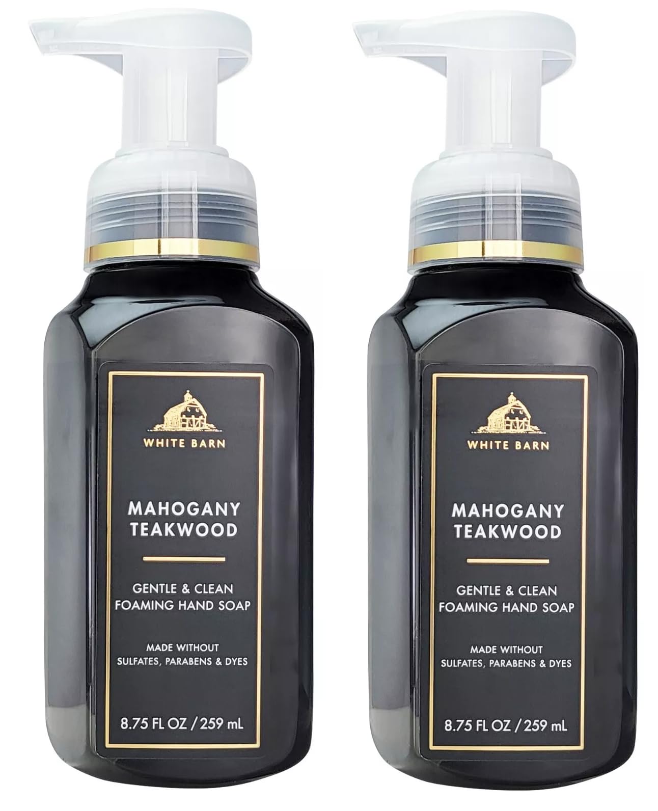 Bath & Body Works Gentle Foaming Hand Soap Mahogany Teakwoods two-pack bottles for soft hands