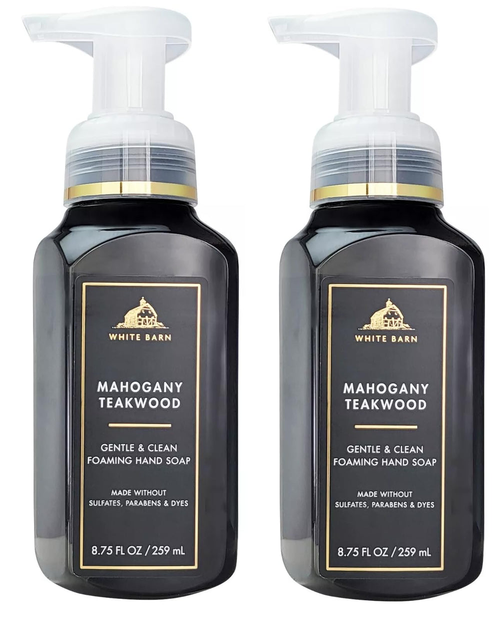Bath & Body Works Gentle Foaming Hand Soap Mahogany Teakwoods two-pack bottles for soft hands