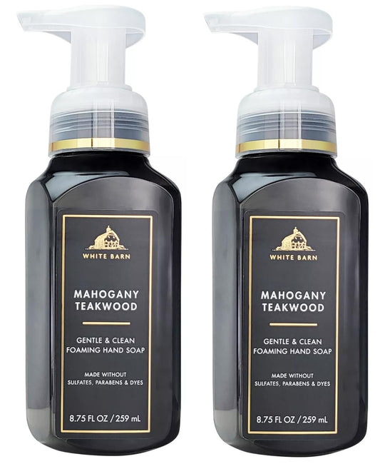 Bath & Body Works Gentle Foaming Hand Soap Mahogany Teakwoods two-pack bottles for soft hands
