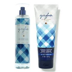 Bath & Body Works Gingham duo: 8 oz Ultra Shea Cream and Fragrance Mist for lasting hydration
