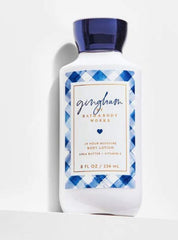 Bath & Body Works Gingham trio display shown as coordinated self-care setup