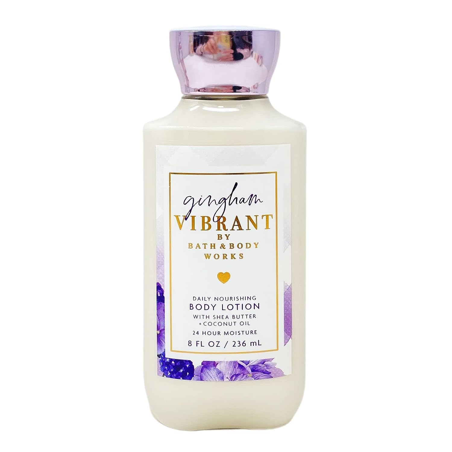 Bath & Body Works Gingham Vibrant bottle, quick absorption for lasting softness