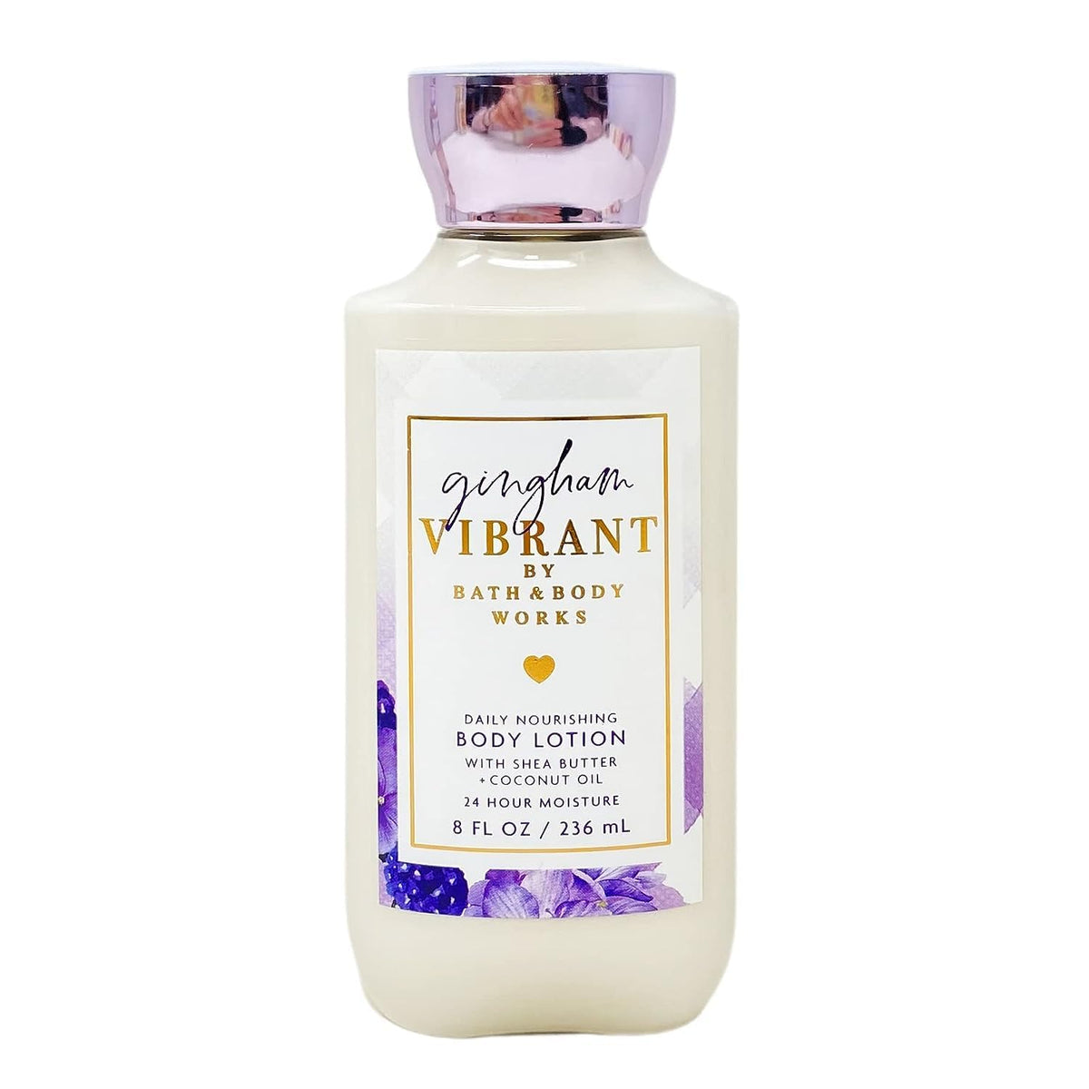 Bath & Body Works Gingham Vibrant bottle, quick absorption for lasting softness