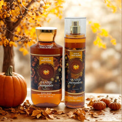 Holiday display packaging featuring the Glazed Pumpkin label and bow.