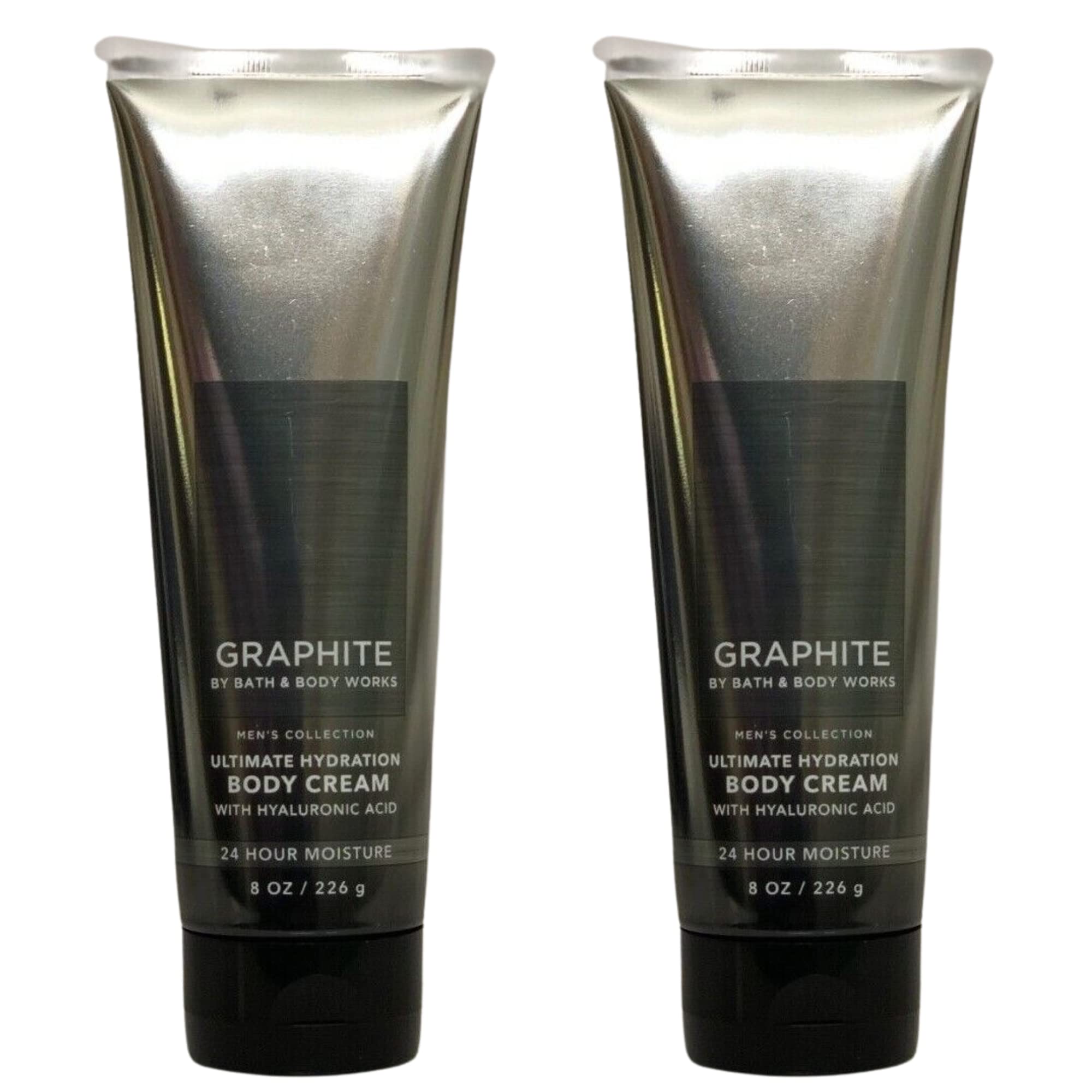 Bath and Body Works Graphite 8oz body cream two-pack for daily moisturization.