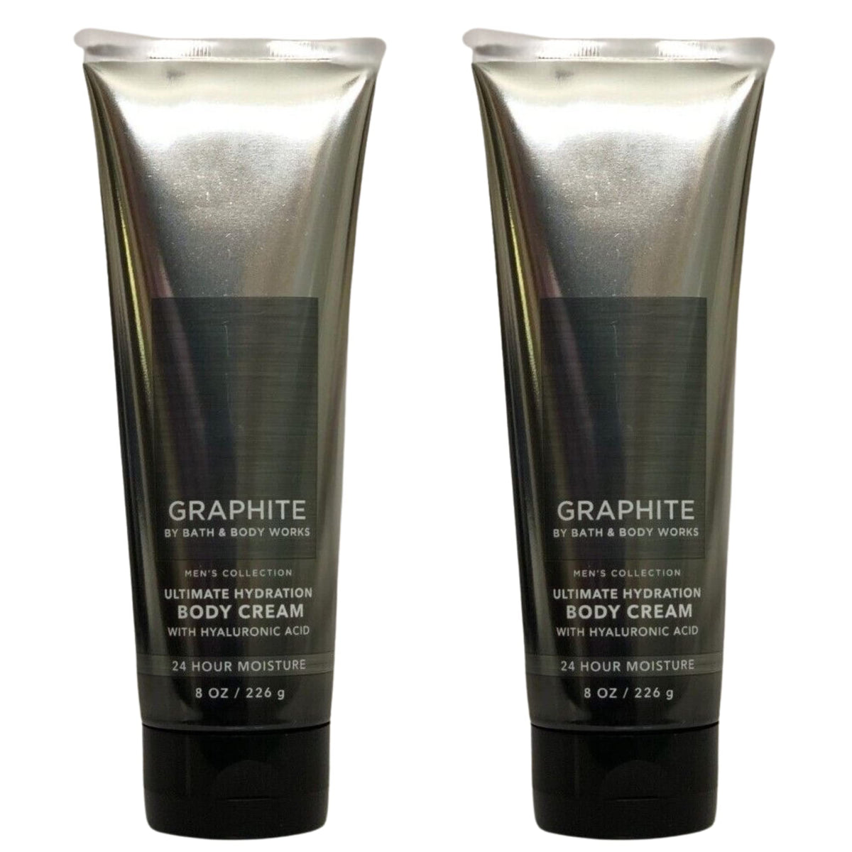 Bath and Body Works Graphite 8oz body cream two-pack for daily moisturization.