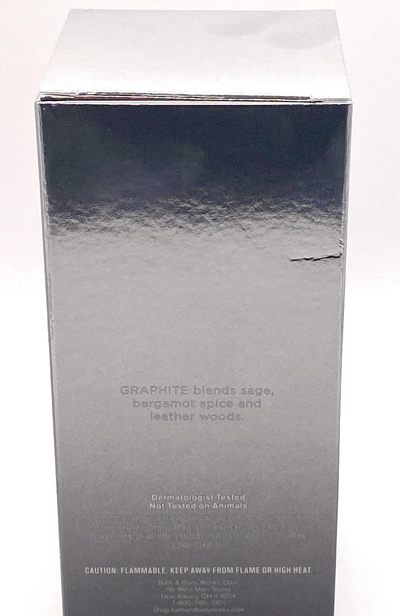 Bath & Body Works Graphite 3.4 oz bottle on counter display for easy access.