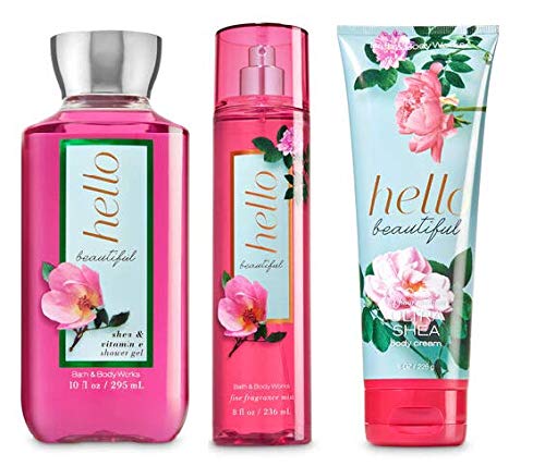 Bath and Body Works Hello Beautiful shower gel bottle for a fragrant, pampering cleanse.