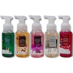 Bath & Body Works Holiday Traditions hand soap set with five foaming bottles for home use.