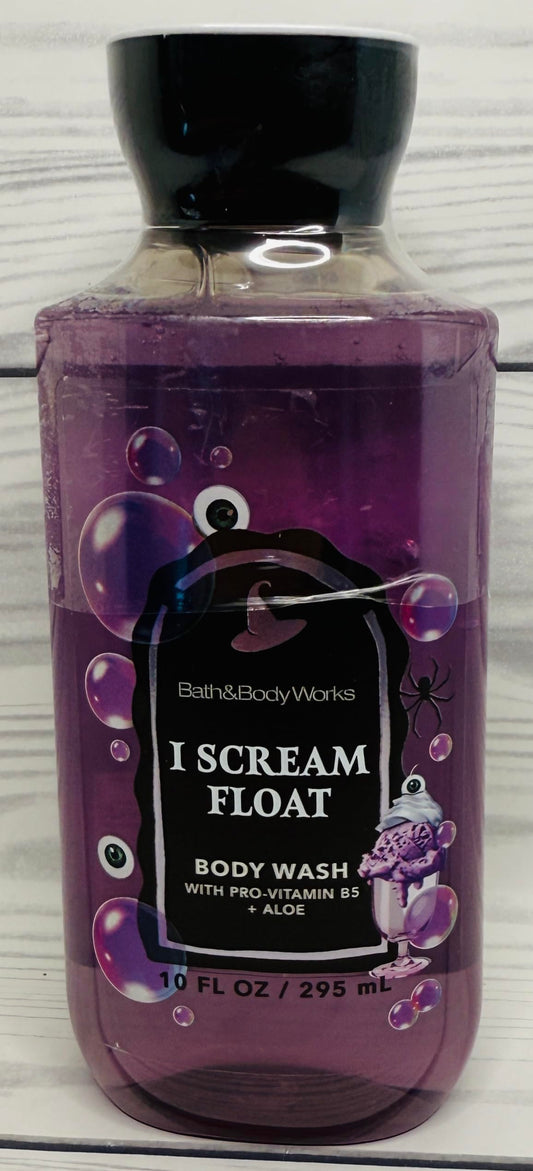 Bath & Body Works I Scream Float Wash Gel foaming lather showcases vanilla float aroma for skin feel.