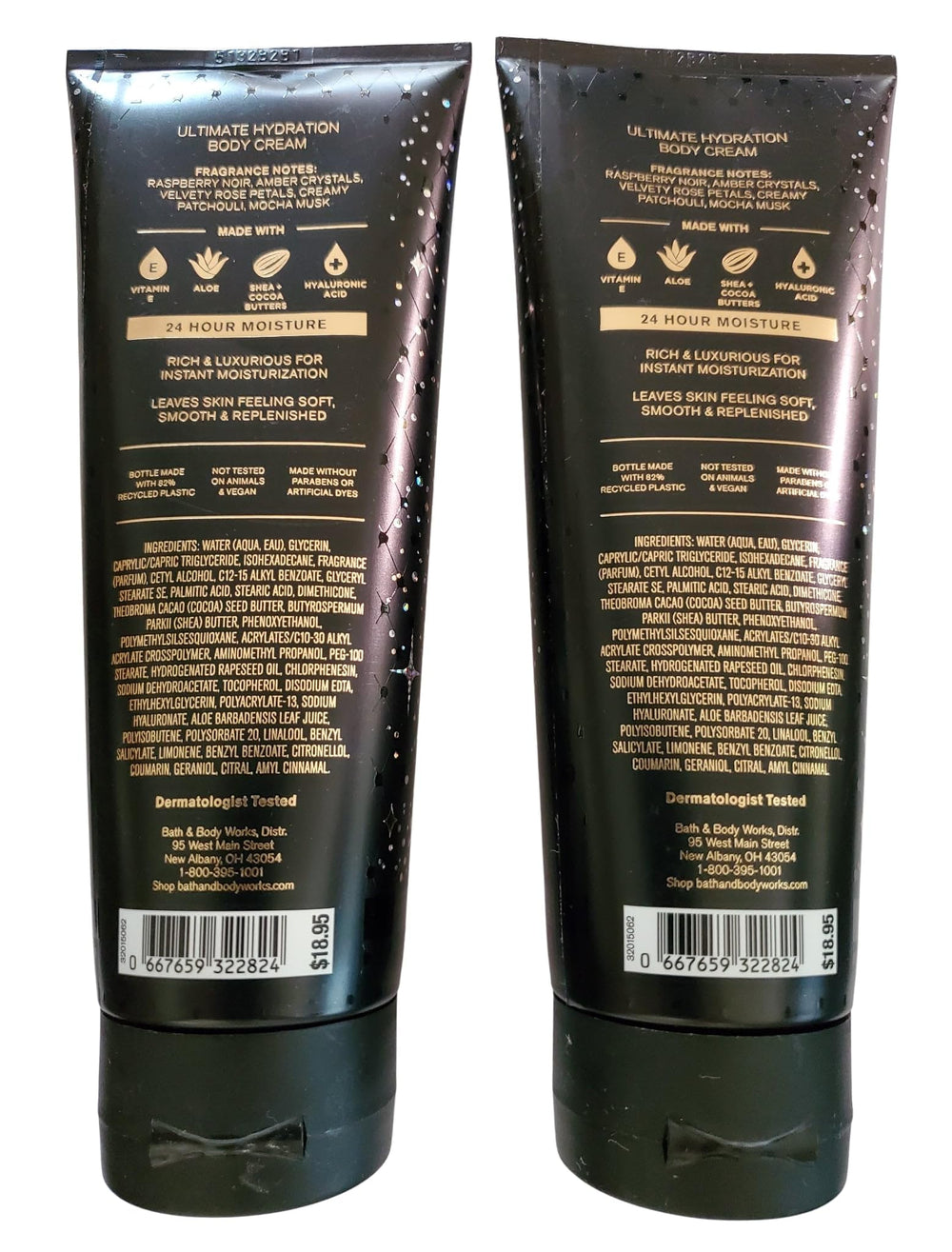 Bath and Body Works Into the Night fragrance notes raspberry noir amber crystals close-up