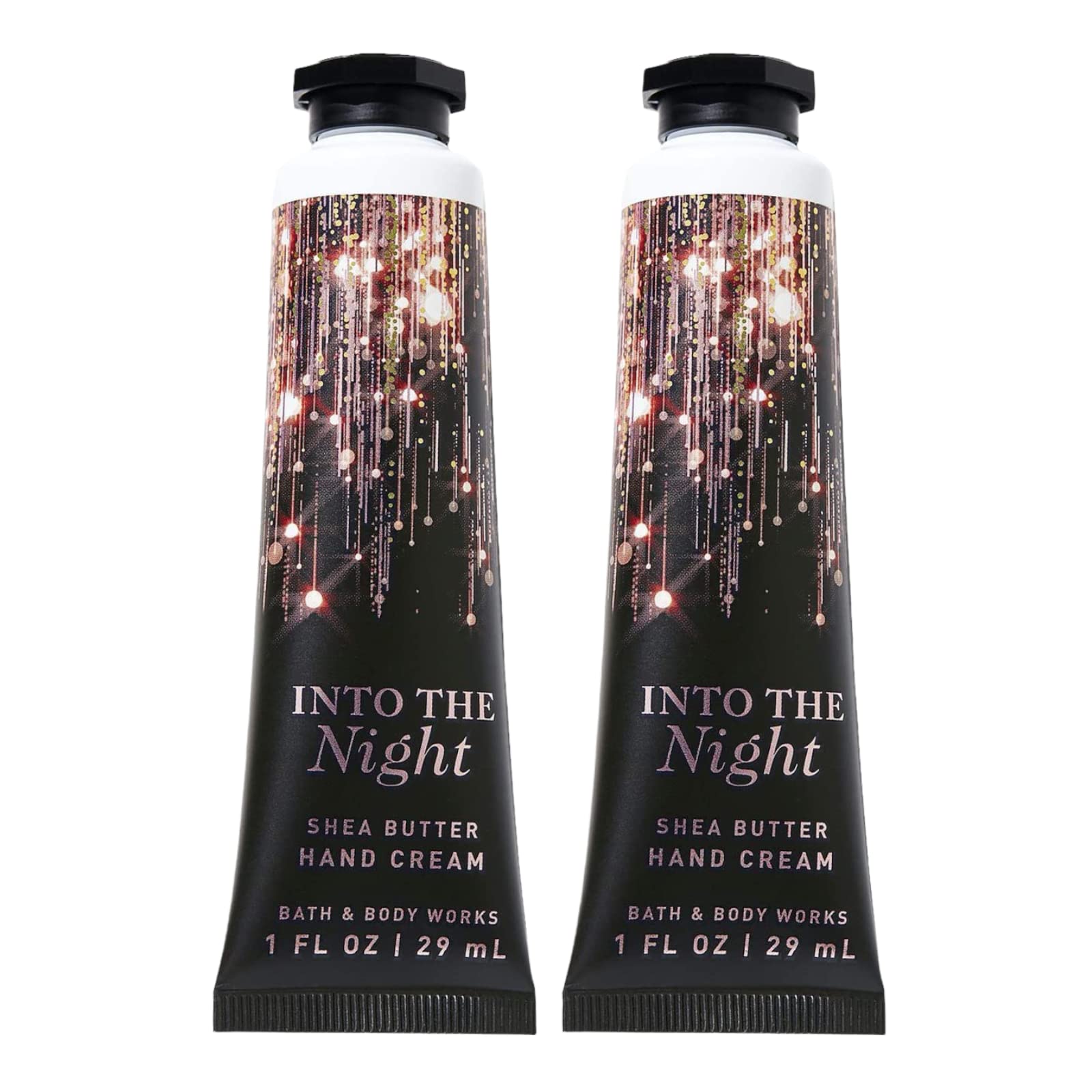 Bath & Body Works Into The Night hand cream tube showing hyaluronic hydration.