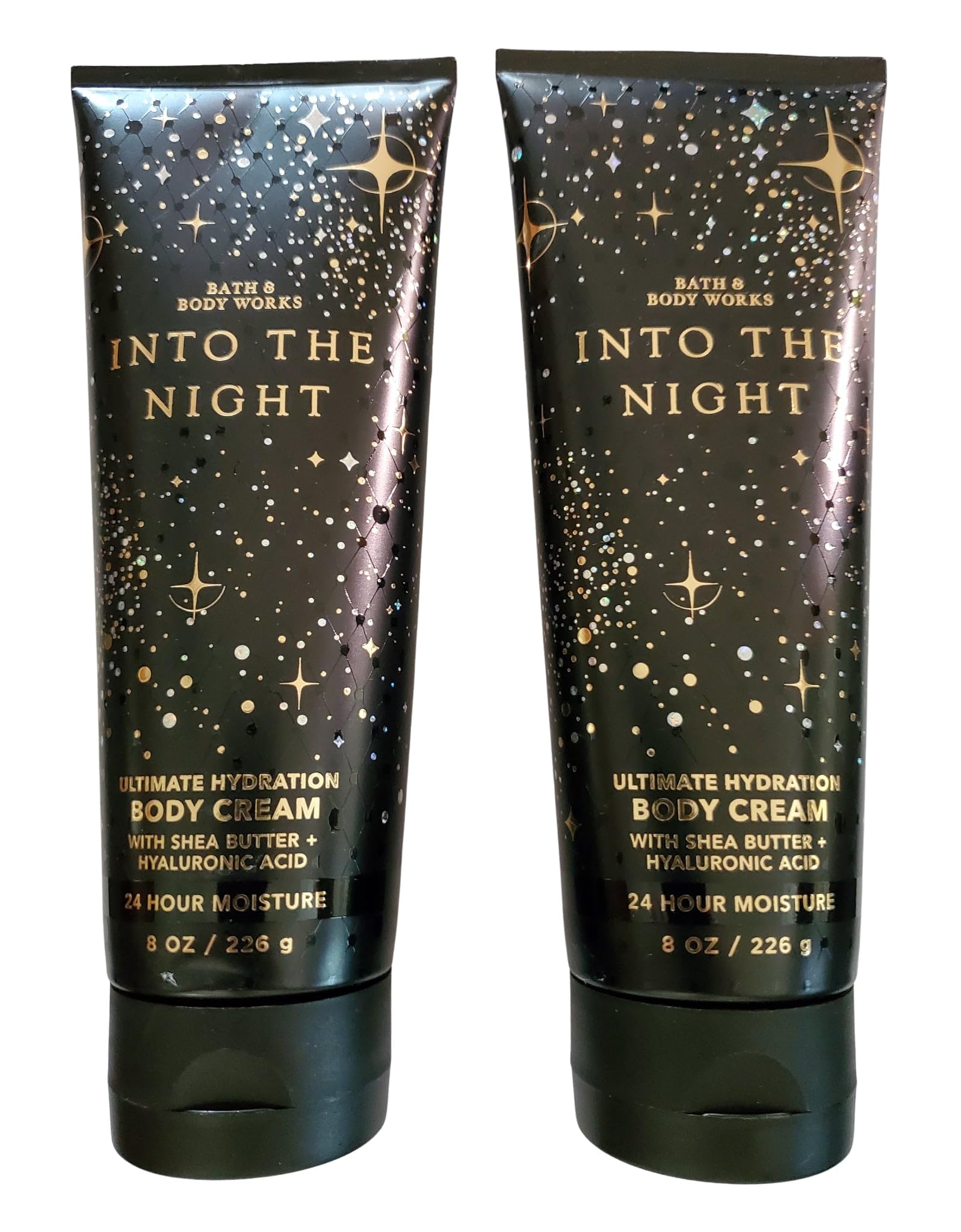 Bath and Body Works Into the Night hydrating body cream two-pack jar close-up for soft skin
