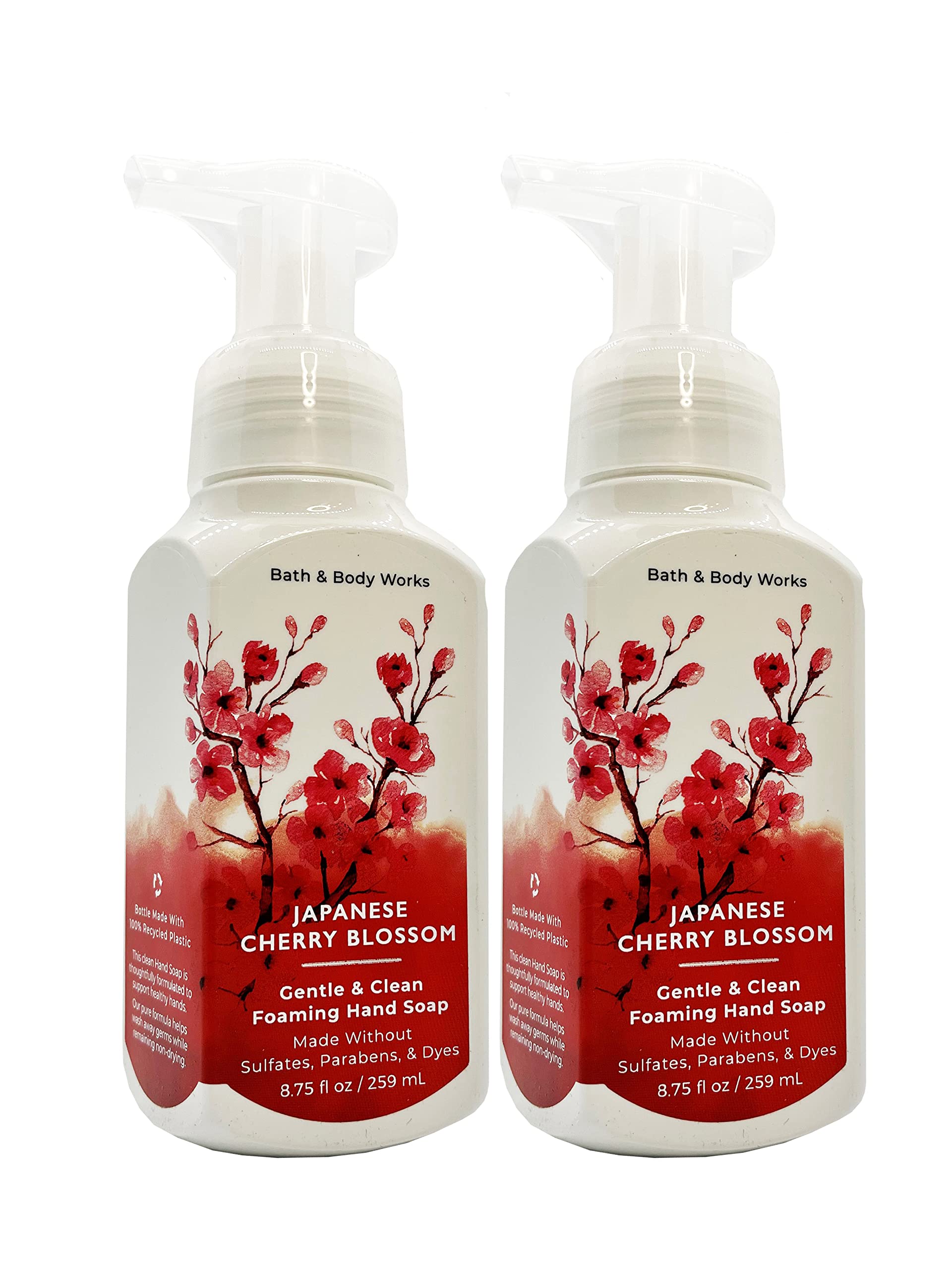 Bath & Body Works Japanese Cherry Blossom foam lather on hands with Aloe and Vitamin E