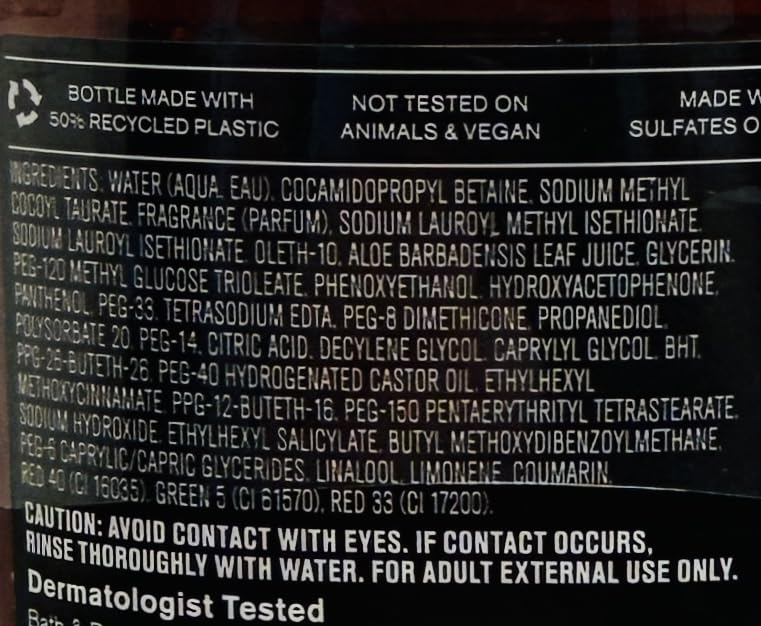 Bath & Body Works Men's Bourbon 3-in-1 bottle pour demonstrates easy all-in-one wash use