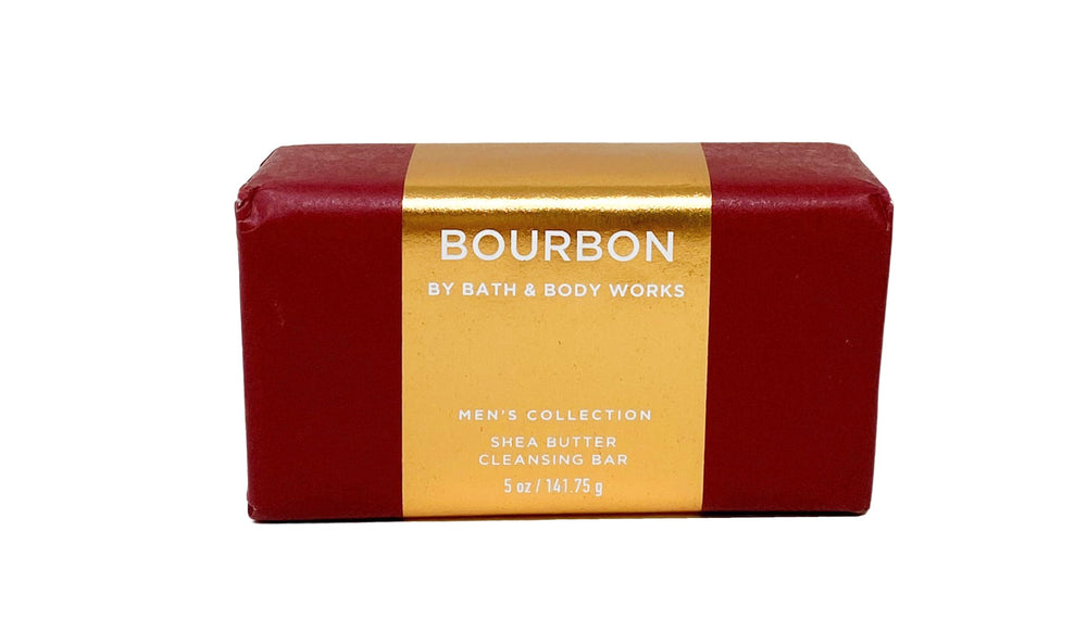 Bath and Body Works Bourbon cleansing bar closeup highlighting masculine aroma and moisturizing formula.
