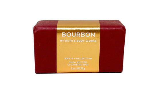 Bath and Body Works Bourbon cleansing bar closeup highlighting masculine aroma and moisturizing formula.