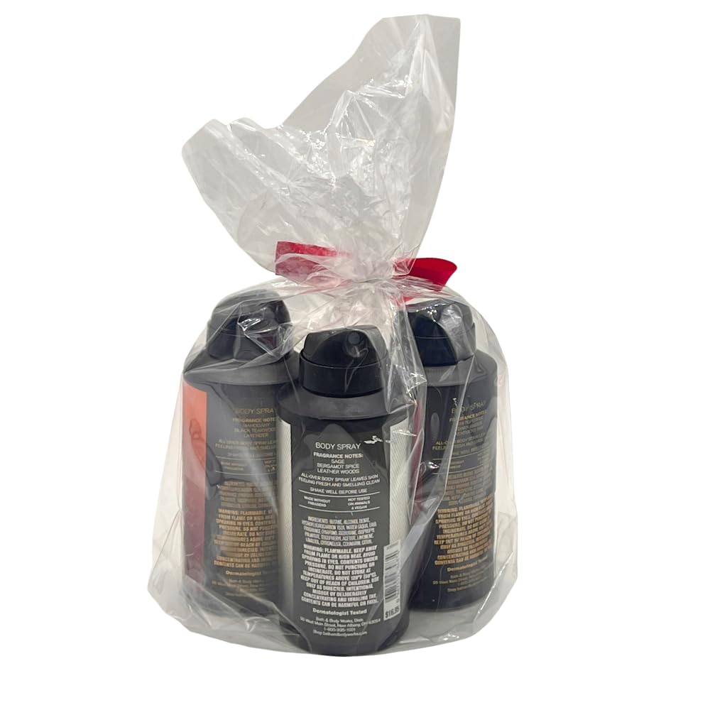 Bath & Body Works clear bag with red bow signals ready-to-gift presentation.