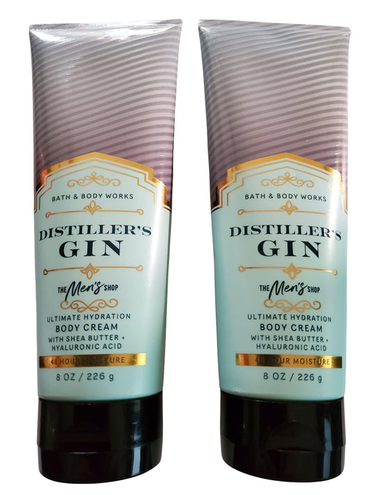 Bath & Body Works Distiller's Gin body cream 2-pack, front view for hydration