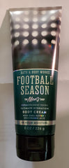 Bath and Body Works Men's Football Season body cream jar provides deep hydration.