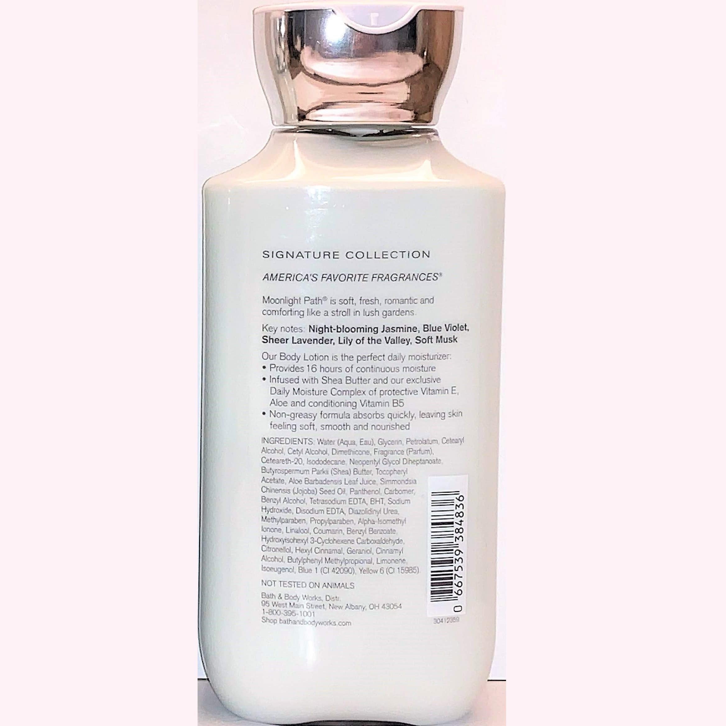 Moonlight Path lotion ingredients close-up with shea butter and coconut oil.