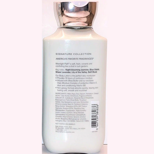 Moonlight Path lotion ingredients close-up with shea butter and coconut oil.