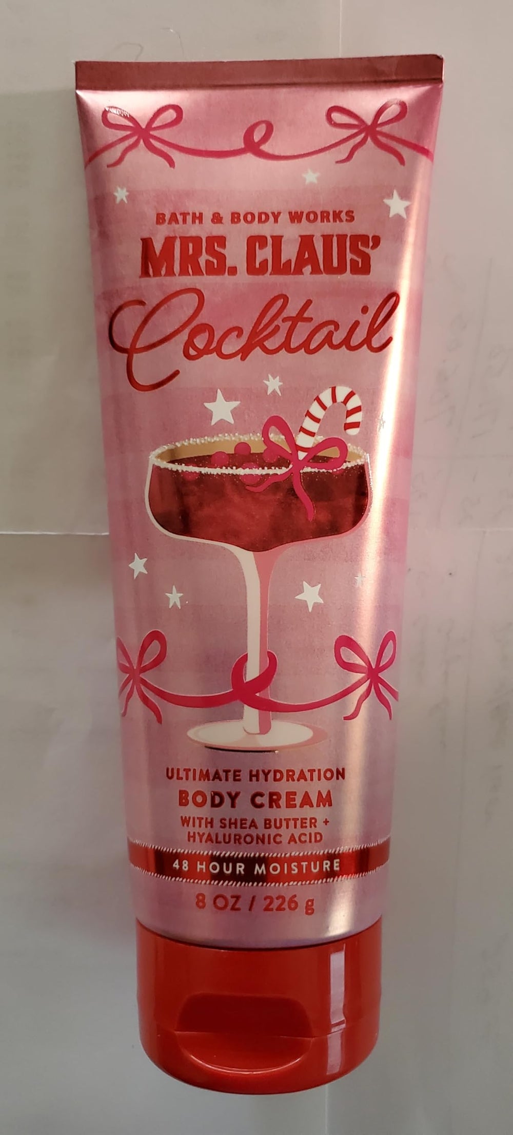 Close-up of creamy texture from Bath & Body Works Mrs Claus Hydration cream.